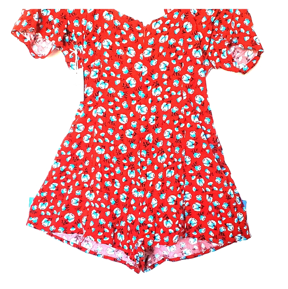 Forever 21 Red Floral Romper